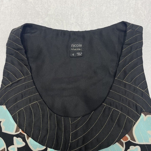 Nicole Miller Shirt Womens Small 4 Sleeveless Tank Top Sheer Geometric Ladies - Picture 5 of 7